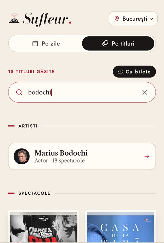 Căutarea arată artistul, cu poza lui